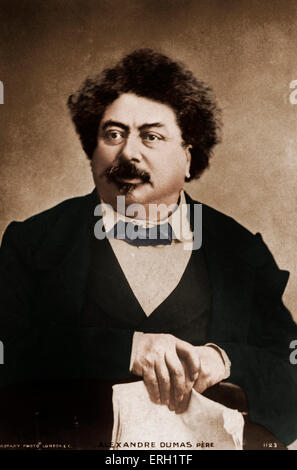 Alexandre Dumas père, ritratto, autore francese e drammaturgo, 24 Luglio 1802 - 5 dicembre 1870. Foto Stock