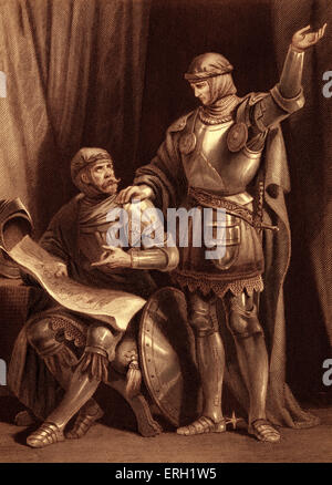 Enrico V (ATTO IV Scena 3), Play by William Shakespeare. Il re Enrico V e Westmoreland. "Re Henry: per lui, oggi, che versa il suo sangue con me sarà mio fratello.' dipinta da H C Selous, inciso da G Greatbach. William Shakespeare, inglese poeta e drammaturgo, battezzato 26 Aprile 1564 - 23 aprile 1616. Da 'Racconti da Shakespeare' di Charles e Mary Lamb, 1807. Foto Stock