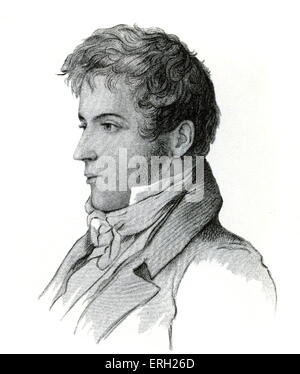 Washington Irving. Disegno di Vanderlyn nel 1805. Autore americano e storico: 3 aprile 1783 - 28 novembre 1859 Foto Stock