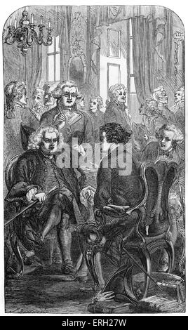 Samuel Johnson / Dr Johnson e i suoi amici in inglese società letteraria. Autore inglese, saggista, scrisse dizionario: 18 Foto Stock