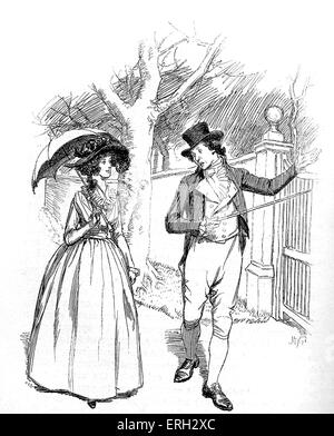 'Sense e sensibilità' di Jane Austen - didascalia recita: Giovanni racconta Elinor quanto egli auspica Marianne si sposerà con il Colonnello Brandon Foto Stock