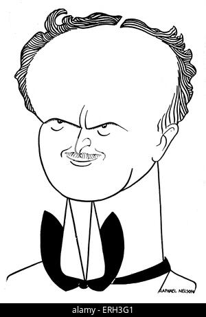 Orazio Annesley Vachell. La caricatura del romanziere inglese e drammaturgo, 1861-1955. Disegno di Raffaello Nelson (date non Foto Stock