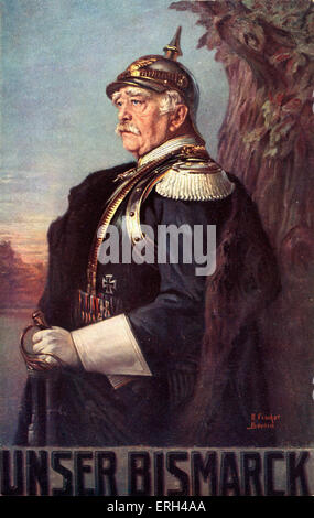 Otto von Bismarck ritratto dopo un Fischer . Prussia e statista tedesco e ha supervisionato la Germania Primo cancelliere tedesco Foto Stock