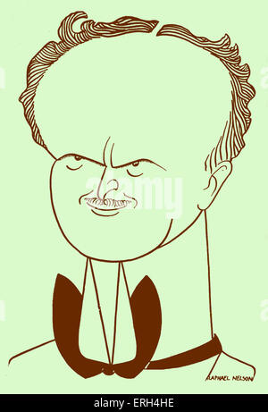 Orazio Annesley Vachell. La caricatura del romanziere inglese e drammaturgo, 1861-1955. Disegno di Raffaello Nelson (date non Foto Stock