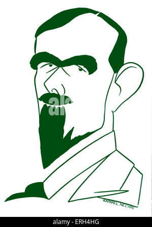 Richard Hughes. La parodia scrittore britannico, 19 Aprile 1900 - 28 aprile 1976. Disegno di Raffaello Nelson (date non noto). Foto Stock