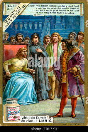 Richard III di William Shakespeare, atto 2 Scena 1. Gloucester informa il Re e la Regina che Clarence è morto. Annuncio pubblicitario Foto Stock