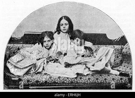 Liddell bambini - dopo la fotografia scattata da Lewis Carroll, c. 1859. Da sinistra: Lorina, Alice e Edith Liddell. I bambini di Foto Stock