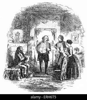 Bleak House by Charles Dickens - illustrazione, 'Mr Harold Skimpole detiene via'. Foto Stock