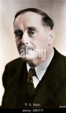 H G Wells - Ritratto dell'autore britannico e sociologo, 1866-1946 Foto Stock