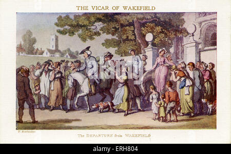 Vicario di Wakefield da Oliver Goldsmith. Illustrazione di 'La partenza da Wakefield' da Thomas Rowlandson, artista inglese: Foto Stock