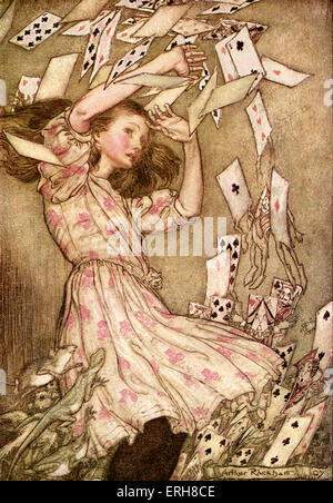 Alice 's Adventures in Wonderland di Lewis Carroll (Charles Lutwidge Dodgson). La didascalia recita:"a questo tutto il pack si alzò Foto Stock