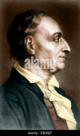 Denis Diderot - profilo ritratto dell Illuminismo francese scrittore e filosofo e generale editore della famosa Enciclopedia Foto Stock