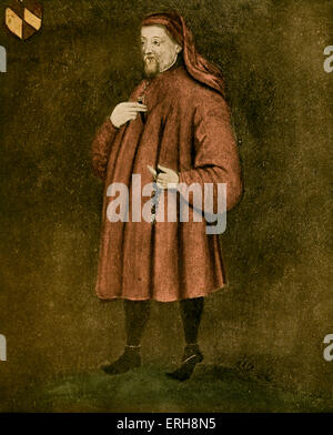 Geoffrey Chaucer - ritratto. . Autore inglese, poeta e filosofo: c 1343 - 25 Ottobre 1400 Foto Stock