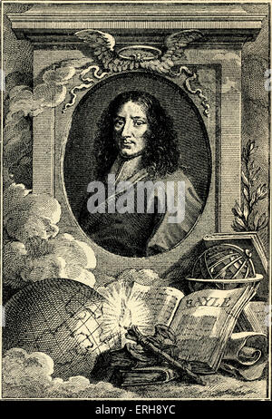 Pierre Bayle. Filosofo francese e scrittore più noto per il suo lavoro seminale 'la storica e Dizionario critico'. 1647-1706. Incisione di C. Leclerc.c.1845 Foto Stock