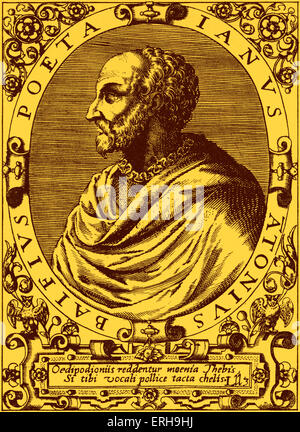 Jean-Antoine de Baïf - ritratto da incisione di un ignoto maestro. Poeta francese e membro della Pléiade, 19 Febbraio 1532 - Foto Stock