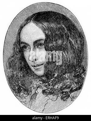 Elizabeth Barrett Browning (6 marzo 1806 - 29 giugno 1861). Prominente del XIX secolo del poeta. Moglie del drammaturgo Vittoriano, Robert Foto Stock