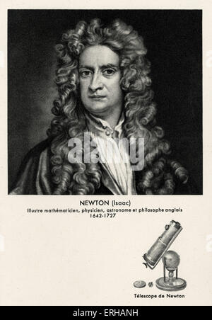 Isaac Newton, ritratto. Inglese matematico, fisico e astronomo filosofo, 25 Dicembre 1642 - 20 Marzo 1727 - Newton Foto Stock