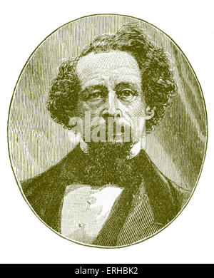 Charles Dickens (7 febbraio 1812 - 9 giugno 1870). Scrittore inglese e critico sociale. Illustrazione dopo una fotografia da Fradelle Foto Stock
