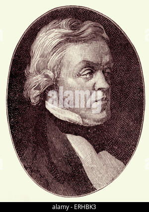 William Makepeace Thackeray (8 luglio 1811 - 24 dicembre 1863). Xix secolo romanziere inglese. Illustrazione dopo la verniciatura da S. Foto Stock