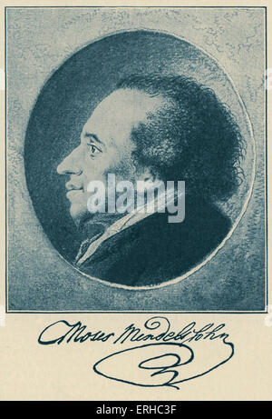 Mosè Mendelssohn. Ritratto di Daniel Niklaus Chodowiecki. MM, filosofo tedesco: 6 settembre 1729 - 4 gennaio 1786. DNC, Foto Stock