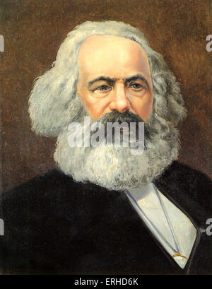 Karl Marx - Ritratto dello studioso tedesco, economista e rivoluzionario 5 Maggio 1818 - 14 Marzo 1883. Foto Stock