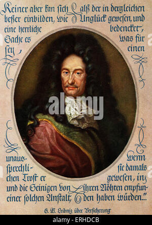 Gottfried Wilhelm Leibniz ritratto filosofo tedesco, 1646-1716. Foto Stock