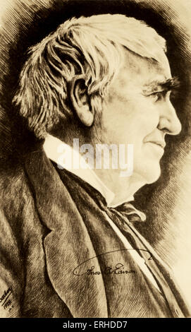 Thomas Alva Edison - incisione dal 1929 - inventore americano, ingegnere e produttore - 11 Febbraio 1847 - 18 Ottobre 1931 Foto Stock
