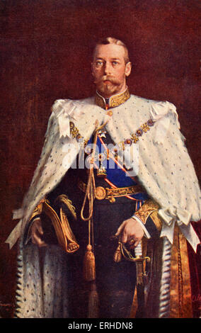 George V, re d'Inghilterra. (1865-1936, coronata 1911). Inizio del XX secolo la cartolina. Foto Stock