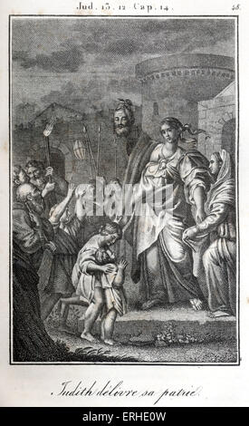 La Bibbia, Judith visualizzando la testa di Oloferne dopo la trinciatura è spento e il salvataggio di Gerusalemme. Foto Stock