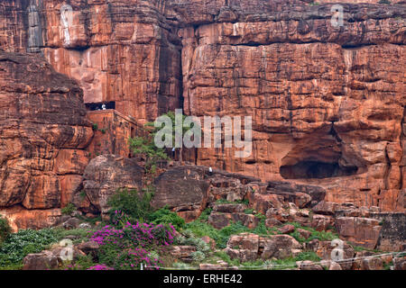 Grotta Templi di Badami, Karnataka, India, Asia Foto Stock