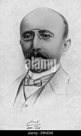 Trascorso Ha'am - ritratto (nome della penna di Aser Ginzburg 1856 - 1927) leader della rinascita di ebraico e la cultura ebraica in ebraico Foto Stock