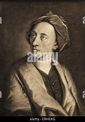 Alexander Pope - ritratto 21 Maggio 1688 - 30 Maggio 1744 - Ritratto di William Hoare Foto Stock