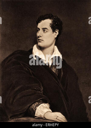 Lord Byron, ritratto. Poeta inglese 1788-1824. Dopo il ritratto da T. Phillips . Foto Stock