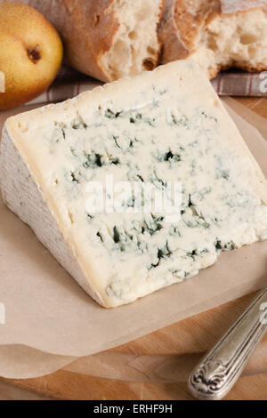 Il bleu d'Auvergne un francese di formaggio blu originari della regione Auvergne della Francia Foto Stock