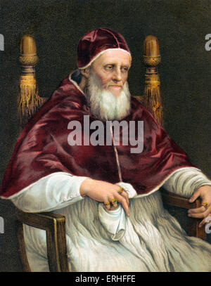 Il papa Giulio II - ritratto. Papa dal 1503 al 1513 - 5 Dicembre 1443 - 21 Febbraio 1513 - dipinto da Raffaello Sanzio Foto Stock