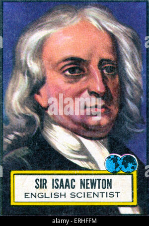 Isaac Newton - ritratto - Inglese matematico, fisico e astronomo filosofo, 25 Dicembre 1642 - 20 Marzo 1727 Foto Stock