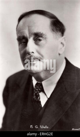 H G Wells - Ritratto dell'autore britannico e sociologo, 1866-1946 Foto Stock