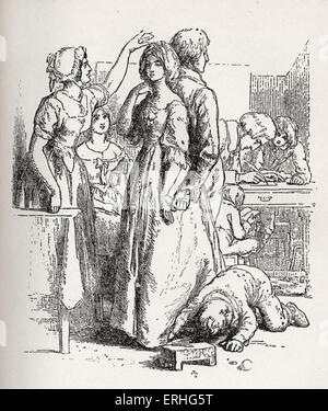 " Il Vicario di Wakefield' - illustrazione dal libro di Oliver Goldsmith. La didascalia recita: "Allora la povera donna potrebbe talvolta Foto Stock