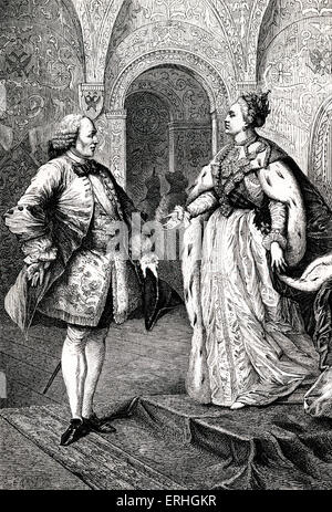 Denis Diderot e Caterina II / Caterina la Grande - Ritratto del Filosofo francese e scrittore incontro con l'imperatrice di Russia. DD: 5 Ottobre 1713 - 31 luglio 1784. C: 21 Aprile 1729 - 6 novembre 1796, imperatrice 28 Giugno 1762 - 6 novembre 1796. Foto Stock