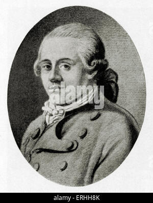 Jakob Michael Reinhold Lenz - Ritratto del poeta tedesco, 12 Gennaio 1751 - 24 Maggio 1792 Foto Stock