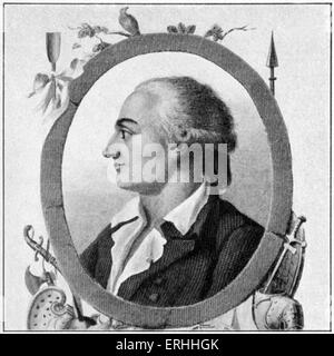 (Jean-Pierre Claris de) Florian - ritratto di profilo dell'autore francese. 6 Marzo 1755 - 12 settembre 1794. Incisione di Foto Stock