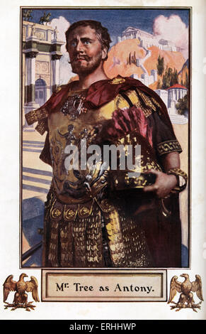 William Shakespeare 's giocare 'Marcantonio e Cleopatra' - Herbert Beerbohm Tree come Antony, Sua Maestà's Theatre, Londra, 1907. Foto Stock