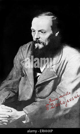 Fëdor Dostoevskij - ritratto dello scrittore russo 11 Novembre 1821- 9 febbraio 1881, Dostoevskij Foto Stock