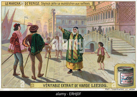 William Shakespeare 's riprodurre Il Mercante di Venezia - Shylock maledizione Antonio 's amici Solanio Salarino e. Inglese Foto Stock