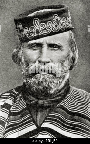 Giuseppe Garibaldi - Ritratto del patriota italiano e soldato del Risorgimento nel 1866. 4 Luglio 1807 - 2 giugno 1882 Foto Stock
