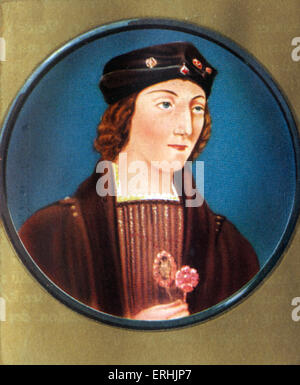 Enrico VII. Ritratto del re d'Inghilterra. Dopo una miniatura di Nicholas Hilliard. 28 gennaio 1457 - 21 aprile 1509. Foto Stock