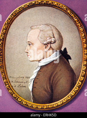 Immanuel Kant. Ritratto del filosofo tedesco. Dopo una miniatura del 1789. 22 Aprile 1724 - 12 febbraio 1804. Foto Stock