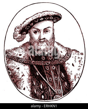 Henry VIII. Re d'Inghilterra. 28 Giugno 1491 - 28 gennaio 1547. Foto Stock