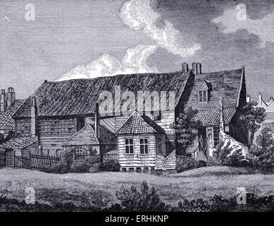 John Bunyan - lo scrittore inglese 's meeting house, Southwark. JB: 28 Novembre 1628 - 31 agosto 1688. Inglese scrittore religioso, Foto Stock