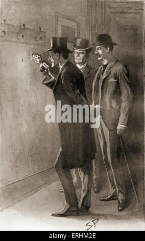 " Il ritorno di Sherlock Holmes di Sir Arthur Conan Doyle - ispettore di polizia Lestrade con Sherlock Holmes e il dottor Watson. Da Foto Stock